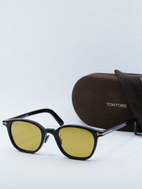 Tom Ford FT0978-D 01E Round Sunglasses - Shiny Black/Brown